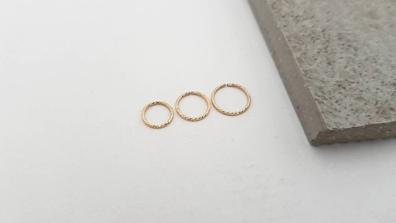 Piercing Ring Minimalist Sparkle Gold Filled vergoldet / Ohrring, Piercing Ohr, Helix Piercing, Nasenring, Endlos Ring, Piercing Gold Bild 3