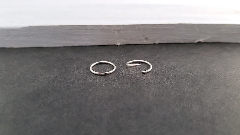 Very thin 925 silver piercing ring / Sparkle piercing ear, nose piercing, helix piercing, nose ring, earring, 0.5 mm mini creole, septum image 5