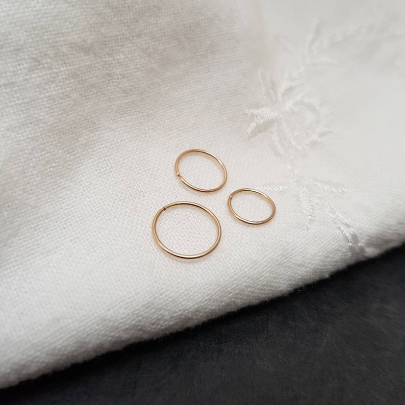 thin nose ring gold filled, nose piercing Minimalist / helix piercing, earring, hoop, cartilage, septum, helix, delicate hoop ring, hoop earrings image 4
