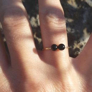 Ring Gold Filled "Jewels" zarter Ring, Stapelring, dünner, schmaler Ring minimalistisch, filigraner Ring mit Stein