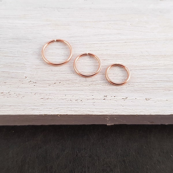 Piercing Ring "Minimalist" Rose Gold Filled / Piercingring, Helix Ring, Hoop Ohrring, hoops, small hoops, Septum, Nasenring, Endlos Creole