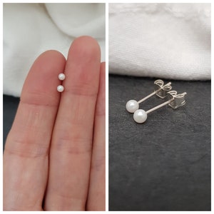 kleine Perlenohrringe AKOYA  / 925 Silber, Perlen Ohrstecker, Piercing Ohr, Conch Piercing, Helix, nachhaltiger Schmuck, Tragus, Ohrringe