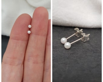 small pearl earrings AKOYA / 925 silver, pearl stud earrings, piercing ear, conch piercing, helix, sustainable jewelry, tragus, earrings