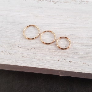 Piercing Ring Minimalist Gold Filled vergoldet / Helix, Piercingringe, Ohrring, Hoops, Nasenring, Piercing Ohr, Knorpel, Septum, Bild 3