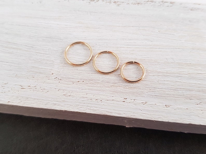 Piercing Ring Minimalist Gold Filled vergoldet / Helix, Piercingringe, Ohrring, Hoops, Nasenring, Piercing Ohr, Knorpel, Septum, Bild 3