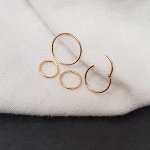 Echtgold Clicker Piercing Ring "Minimalist" 585 Gold, 14K solid Gold, Helix, Klappsegment Piercingring, Ohrring, Hoop, Nasenring, Scharnier