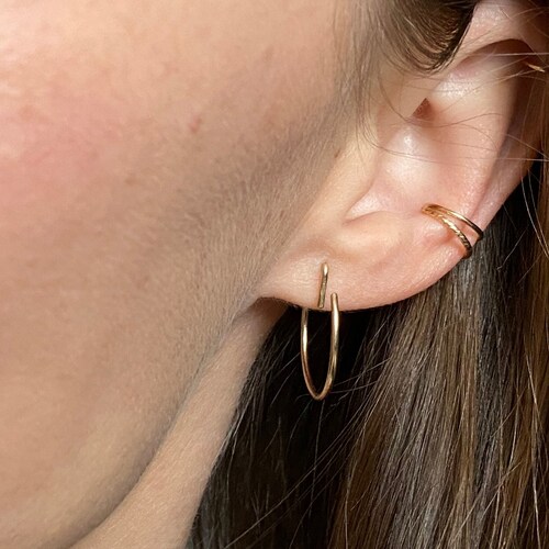 offene Creolen "Minimalist" 14K Gold Filled, minimalistische Ohrringe, Creolen