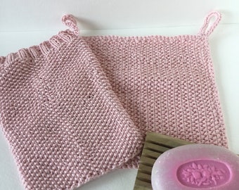 Baumwollwaschlappen Babywaschlappen und Waschhandschuh gestrickt im Set