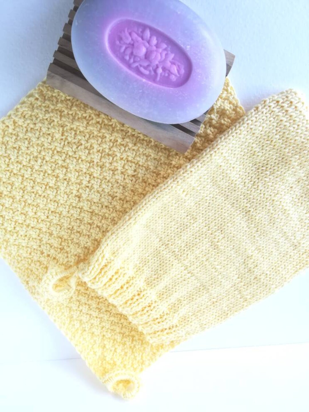 Cotton Washcloth Baby Washcloths and Wash Glove Knitted in Set Etsy UK
