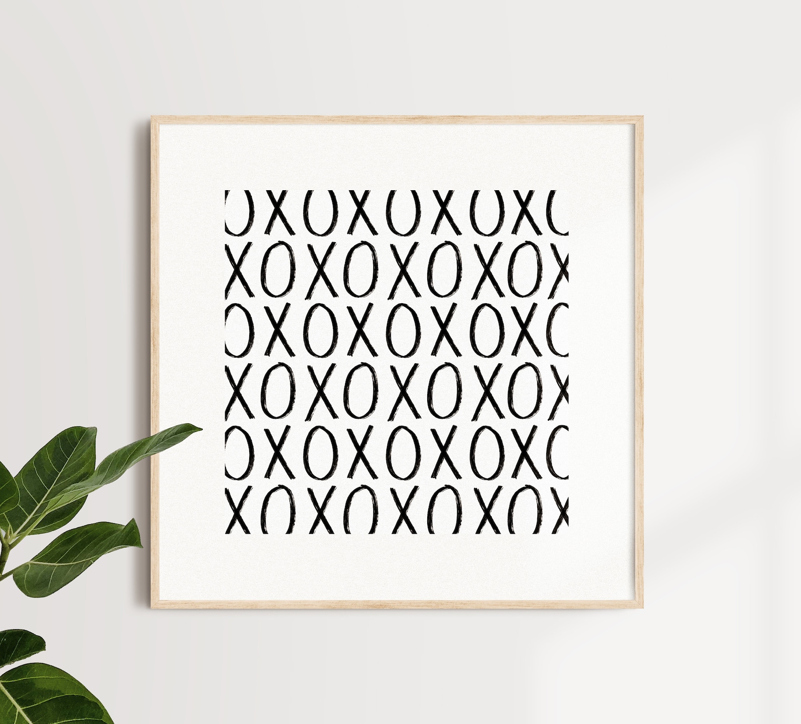 XOXO Valentines Day Printable Wall Art Black and White | Etsy