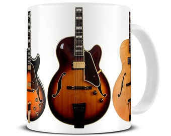 Jazz Guitar Collection Coffee Mug - Jazz Gifts - Gift for Dad - Father's Day Gift - Guitar Mug - Guitar Gifts - Gift for Musicians - MG39