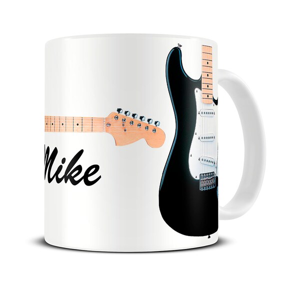 Guitar Mug Personalized Stratocaster Guitar Coffee Mug Dad Etsy