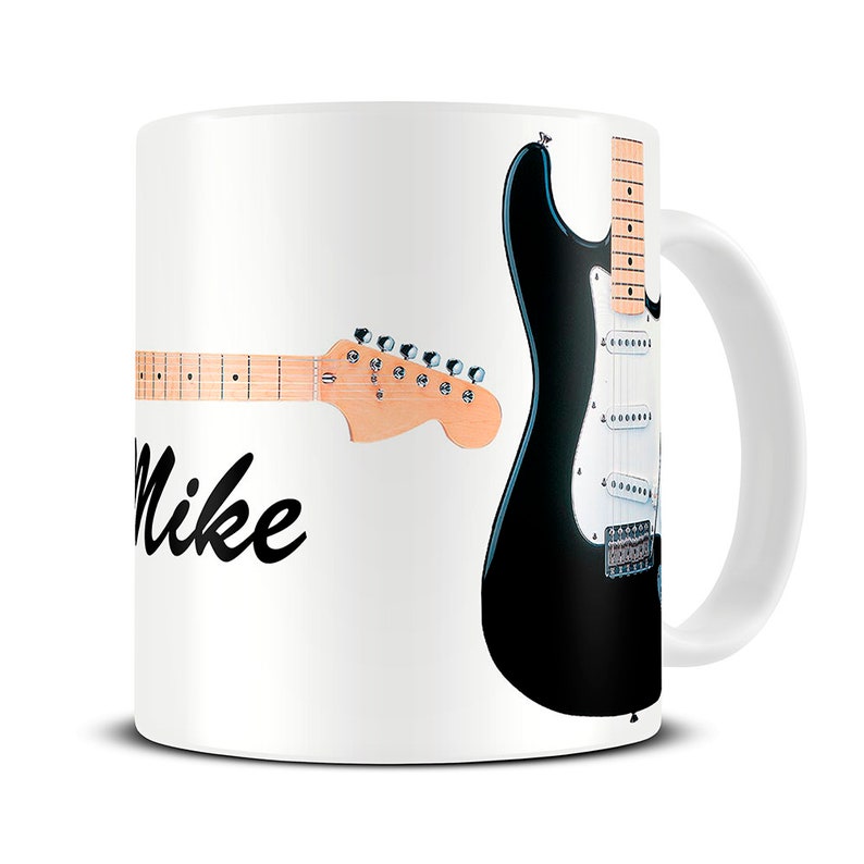 Guitar Mug Personalized Stratocaster Guitar Coffee Mug Dad Mug Father's Day Mug Gift for Guitarist Gift for Musician MG210 image 1