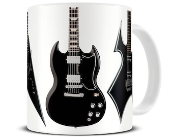 Heavy Metal Guitar Collection Coffee Mug - Gift for Dad - Father's Day Gift - Guitar Mug - Gift for Brother - Music Gift Mug - MG296