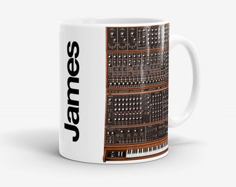 Personalised Mug, Analogue Synth, Vintage Modular Synthesizer Coffee Mug, Electronic Music Gifts, EDM Music Mug, MG823