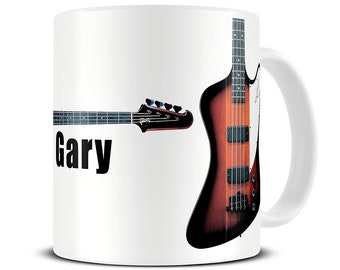 Bass Guitar Mug - Personalized Guitar Mug - Musician Gift - Brother Gift - Dad Gift - Gift for Guitarist - Custom Guitar Coffee Mug - MG218