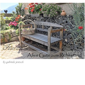 Karte Glückwunsch Ruhestand Zeit Genießen Glück Auszeit Vintage individualisierbar personalisierbar handgemacht