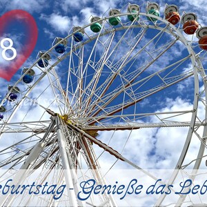 Carte d’anniversaire Carte Anniversaire 18ème anniversaire Majeure Grande roue personnalisation personnalisation fait à la main