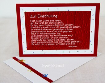 Karte Fotokarte Einschulung 1. Schultag Schulkind personalisierbar individualisierbar handmade eigenes Bildmaterial