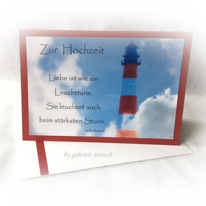 Karte  Hochzeit Lebenspartnerschaft Leuchtturm