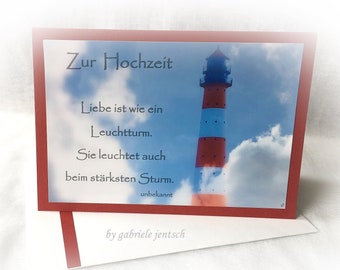 Karte  Hochzeit Lebenspartnerschaft Leuchtturm