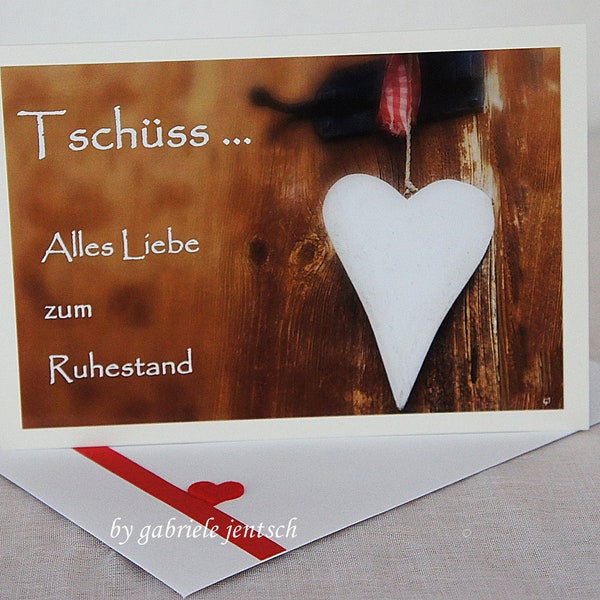 Glückwunschkarte Zum Ruhestand - Rosa Mit Herz- Und Stern-Design, Blanko Innen, Inkl. Umschlag