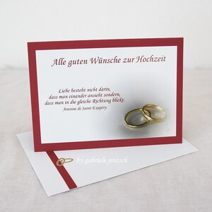 Glückwunschkarte Karte  Hochzeit Vermählung Ringe