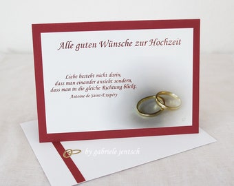 Glückwunschkarte Karte  Hochzeit Vermählung Ringe