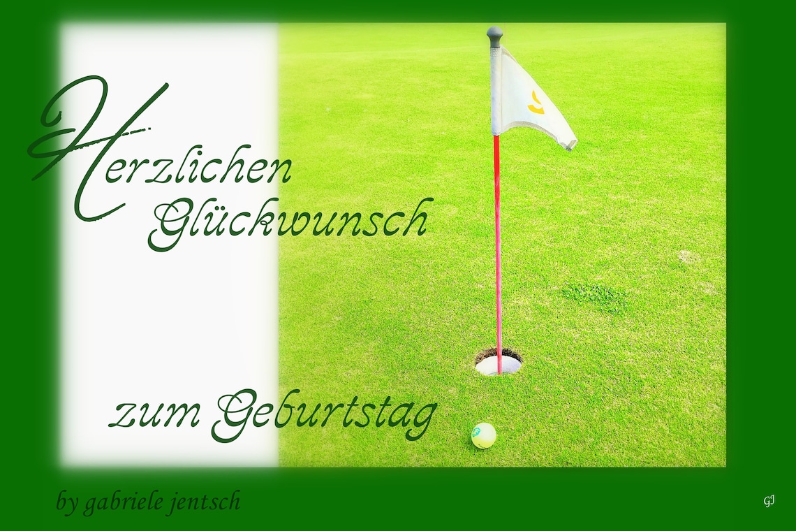 Geburtstagskarte Karte Geburtstag Golfen Golfspieler handmade