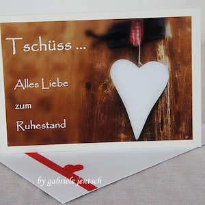 Karte Glückwunsch Ruhestand "Tschüss"