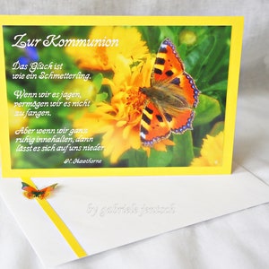 Carte de félicitations, carte, félicitations, communion, confirmation, personnalisable, personnalisable, fait main