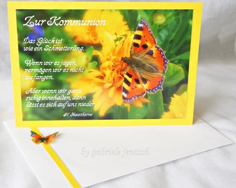 Glückwunschkarte Karte Glückwünsche Kommunion Konfirmation Firmung personalisierbar individualisierbar handmade handgemacht