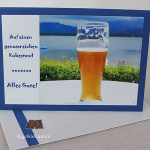 Karte Grußkarte zum Ruhestand Pensionierung auf Wunsch individualisierbar und personalisierbar handgemacht handmade aus eigenem Bildmaterial