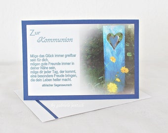 Carte de voeux carte félicitations communion confirmation confirmation personnalisable sur mesure à la main à la main