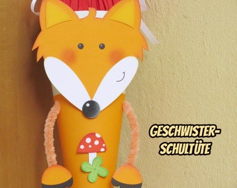 Geschwisterschultüte Fuchs, Kindergartentüte Fuchs, Schultüte für Mädchen, Schultüte für Junge, Kindergarten Abschiedsgeschenk, Einschulung