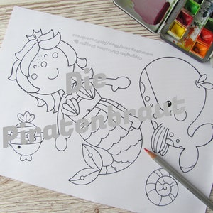 Coloriage De Sirènes, Coloriage De Sirènes, Activité Pour Enfants, Coloriage Imprimable, Coloriage, Livre De Coloriage, Coloriage image 4