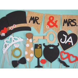 Photo Booth Countryhochzeit - Foto Accessoires für urige Hochzeiten, Scheunenfeste und als Partyspiel für die Fotobox, lustige Photo Props