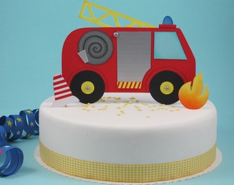 Cake Topper Fire Engine, Fire Department