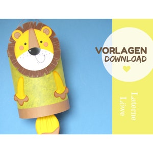 Digital Download Lion Lantern Craft template