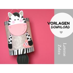 Digital Download Zebra Lantern Craft template