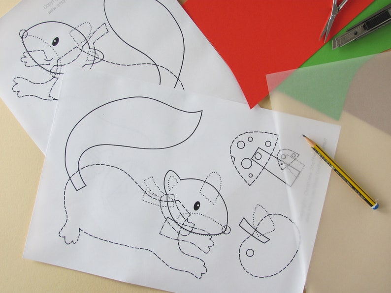 Download Vorlage Fensterbild Eichhörnchen zum Selberbasteln | Etsy