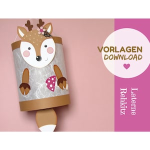 Digital Download Deer Lantern Craft template