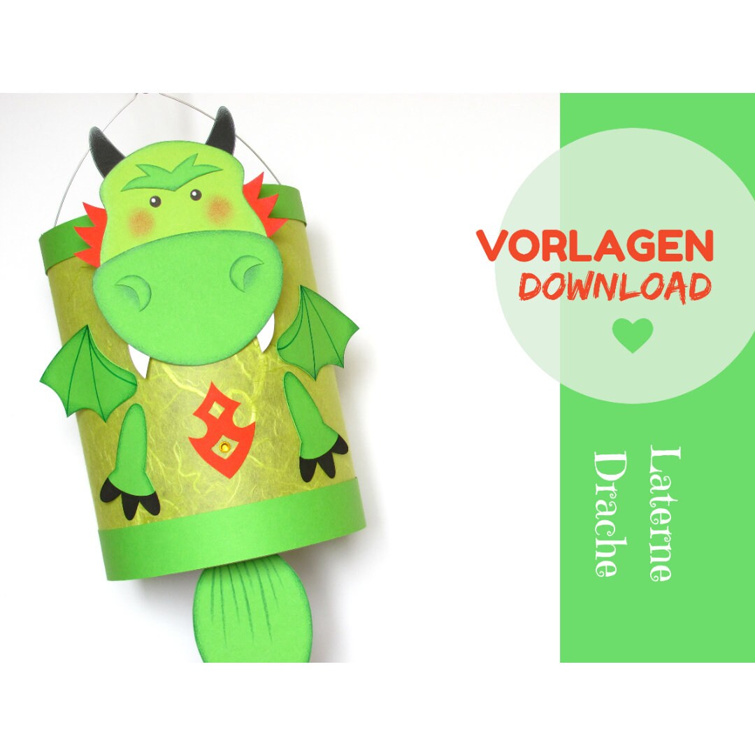 Digital Download Dragon Lantern Craft Template - Etsy