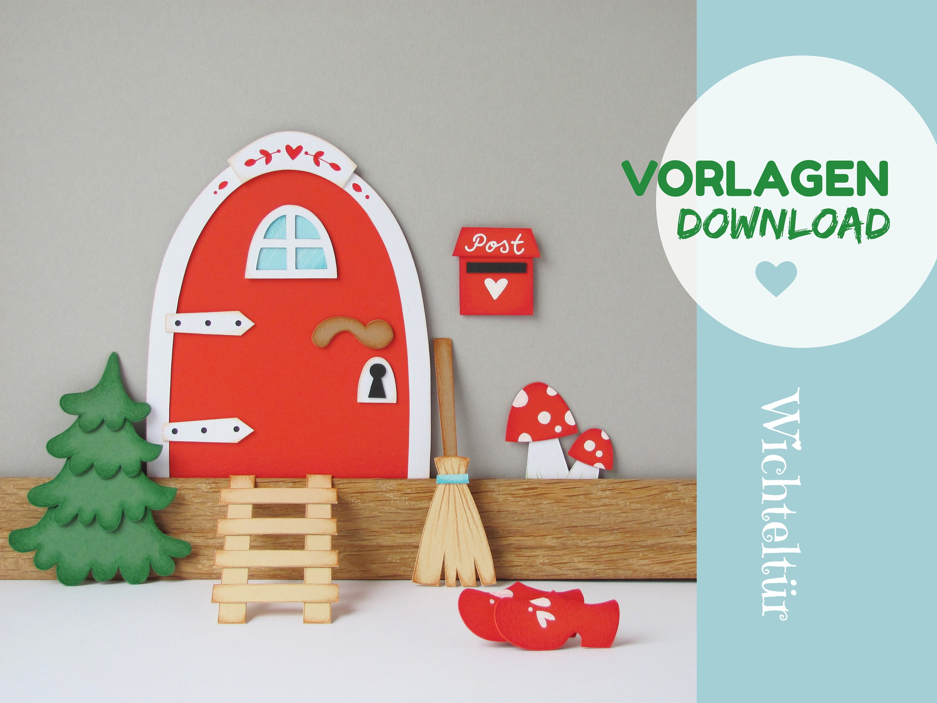 DIY Download Bastelvorlage Wichteltür Wandbild Feentür - Etsy.de