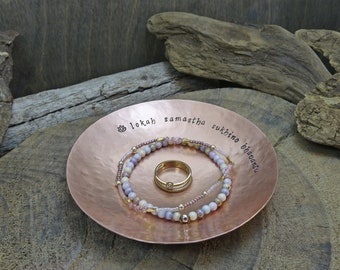 Hand forged copper bowl personalised gift yoga