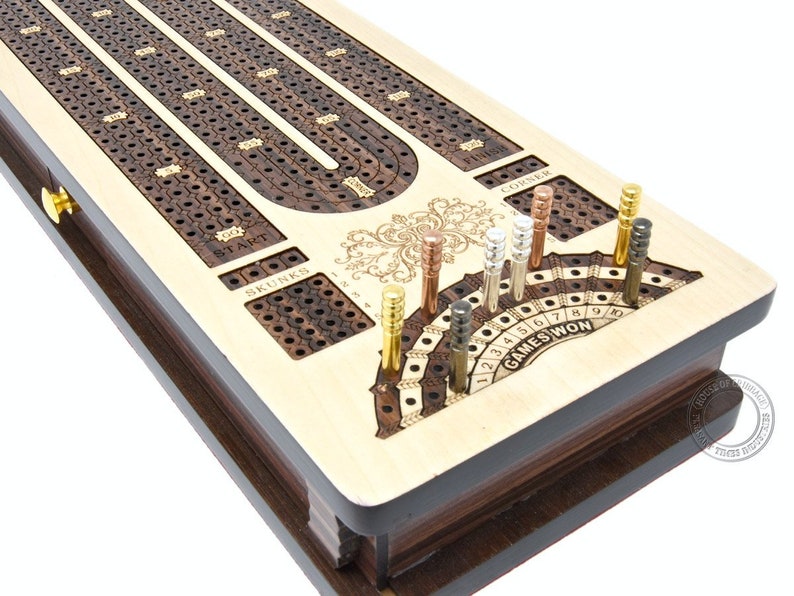 Continuous Cribbage Board / Box Inlaid in Maple / Rosewood 4 Etsy