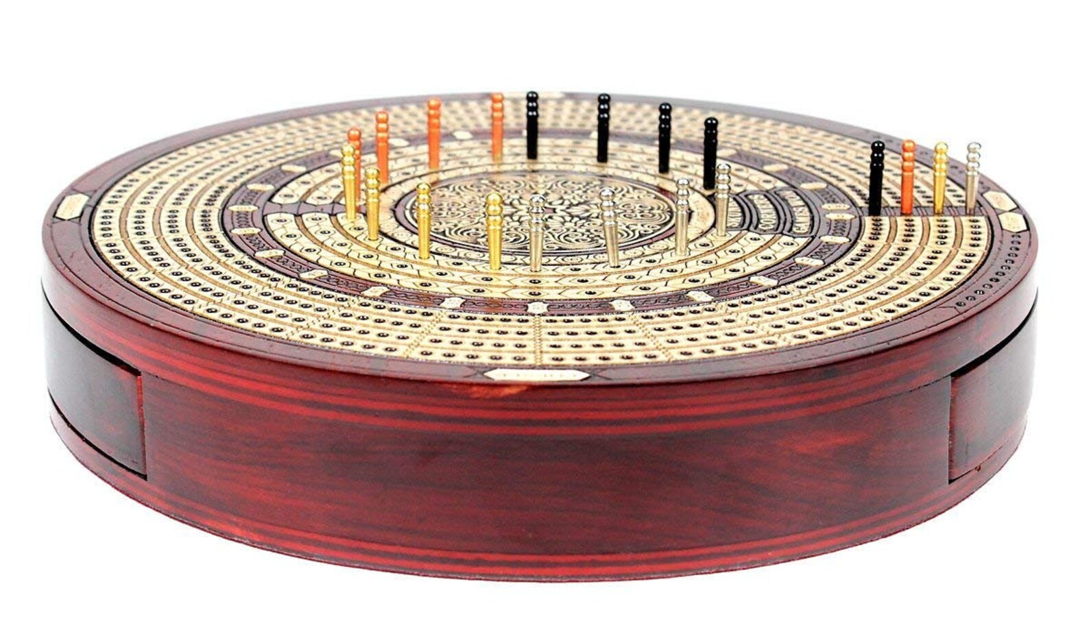 Round Shape 4 Tracks Continuous Cribbage Board Bloodwood / Etsy