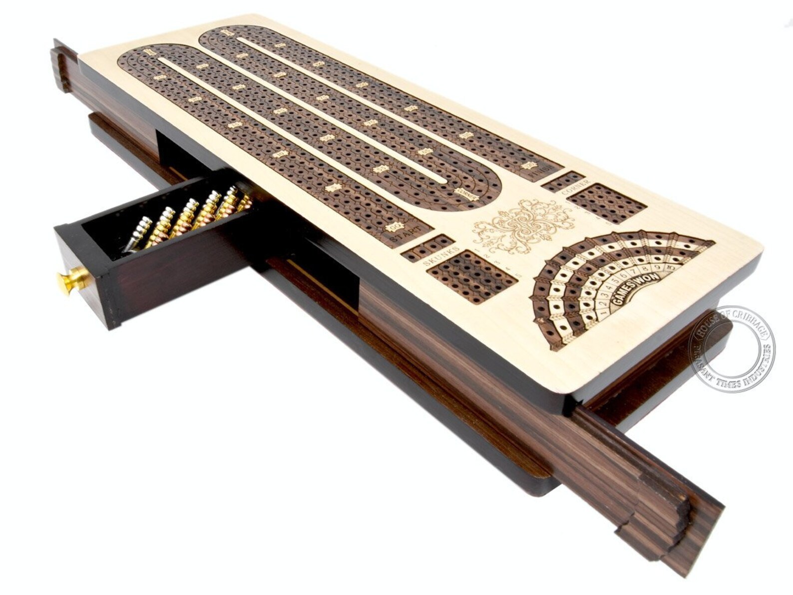 Continuous Cribbage Board / Box Inlaid in Maple / Rosewood 4 Etsy