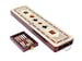 3 Track Continuous Cribbage Board inlaid Maple Wood/Bloodwood - 12.5' - Wood Inlaid Card Symbols (Suits) + Storage Drawer for Cribbage Pegs 
