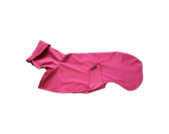 Windhund Regenmantel Farbton Beere, gefüttert mit Baumwoll-Jersey beere-pink-gestreift, 5 Größen